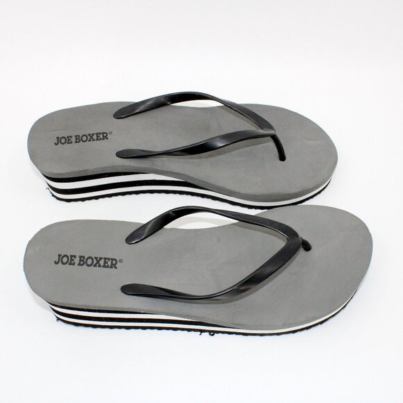 Joe Boxer Women's Gray Flip Flops - Picture 1 of 9